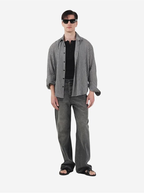 Camisa de popelina de cuadros para hombre giesto - Kiabi Camisa de popelina de cuadros para hombre giesto - Kiabi