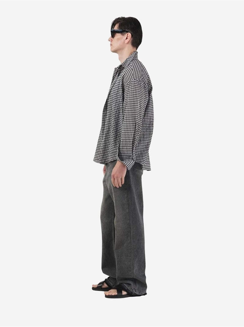Camisa de popelina de cuadros para hombre giesto Gris oscuro - Kiabi