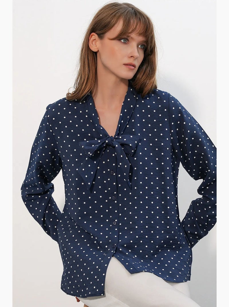 Camisa de popelina de lunares bdart Azul marino - Kiabi