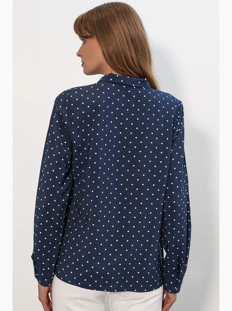 Camisa de popelina de lunares bdart Azul marino - Kiabi