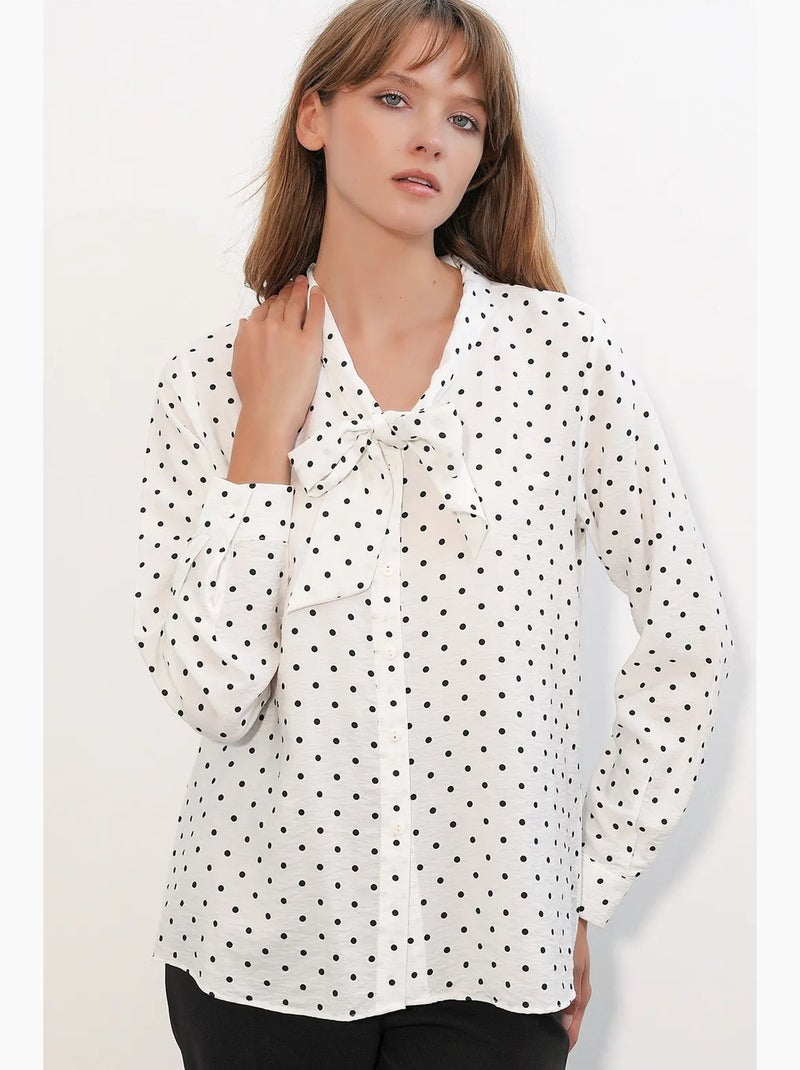 Camisa de popelina de lunares bdart Blanco roto - Kiabi