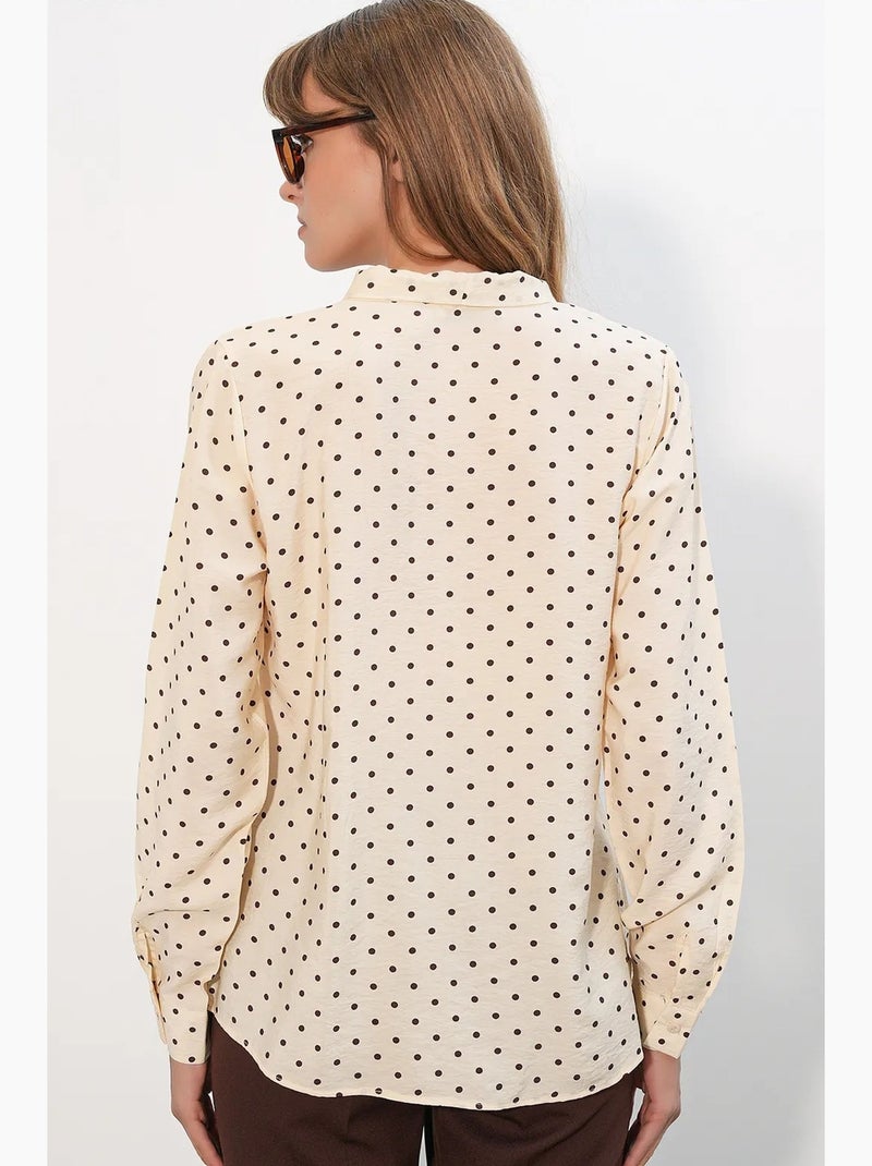 Camisa de popelina de lunares bdart Crema - Kiabi
