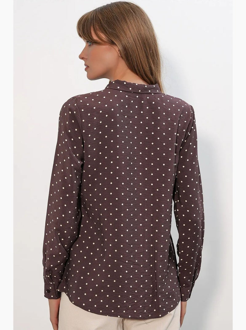 Camisa de popelina de lunares bdart Marrón - Kiabi