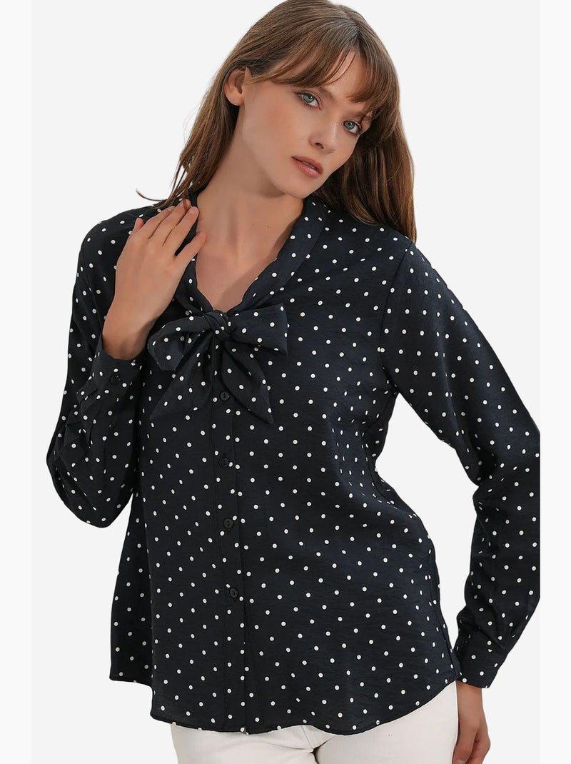 Camisa de popelina de lunares bdart Negro - Kiabi