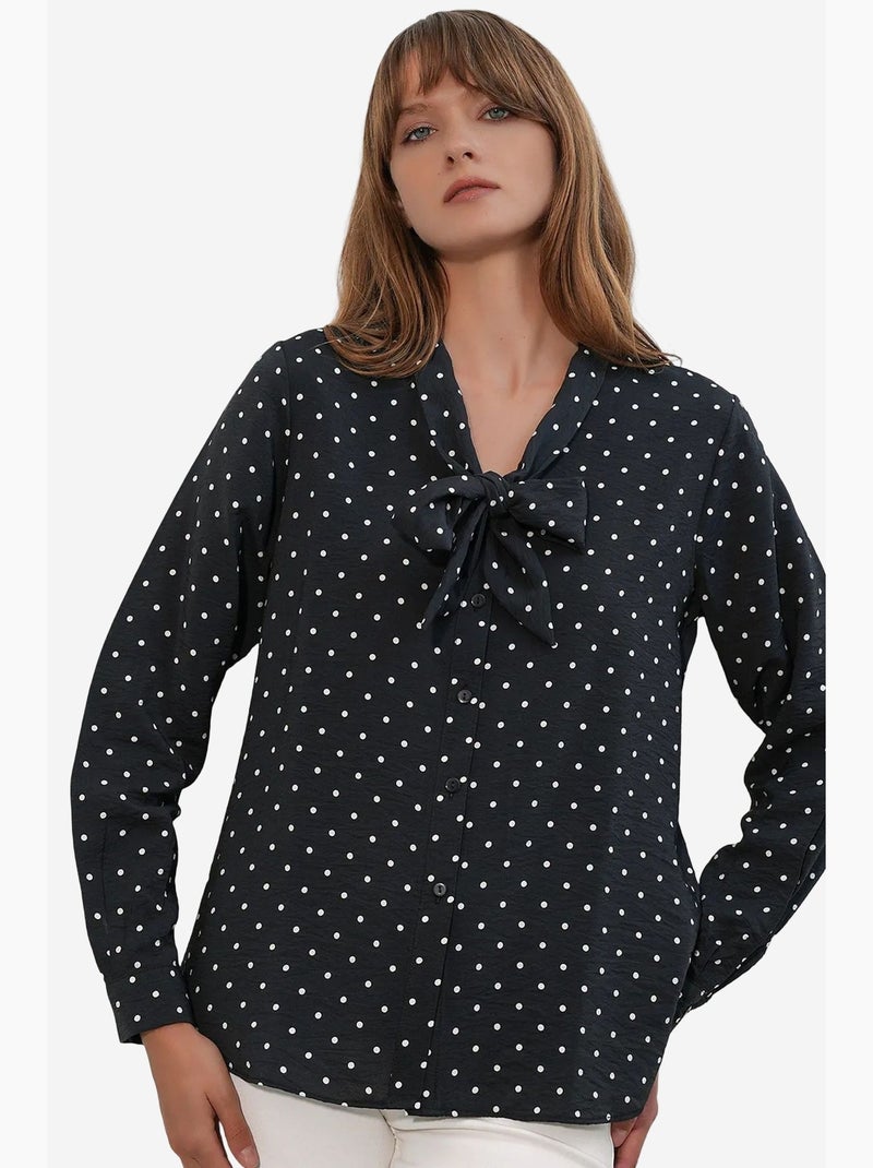 Camisa de popelina de lunares bdart Negro - Kiabi