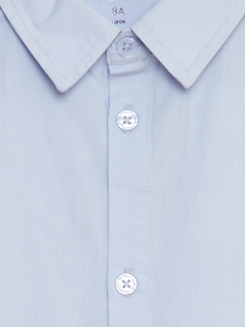 Camisa de popelina de manga corta AZUL - Kiabi