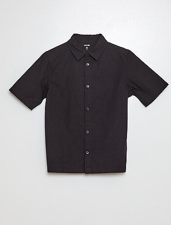 Camisa de popelina de manga corta