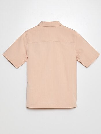 Camisa de popelina de manga corta