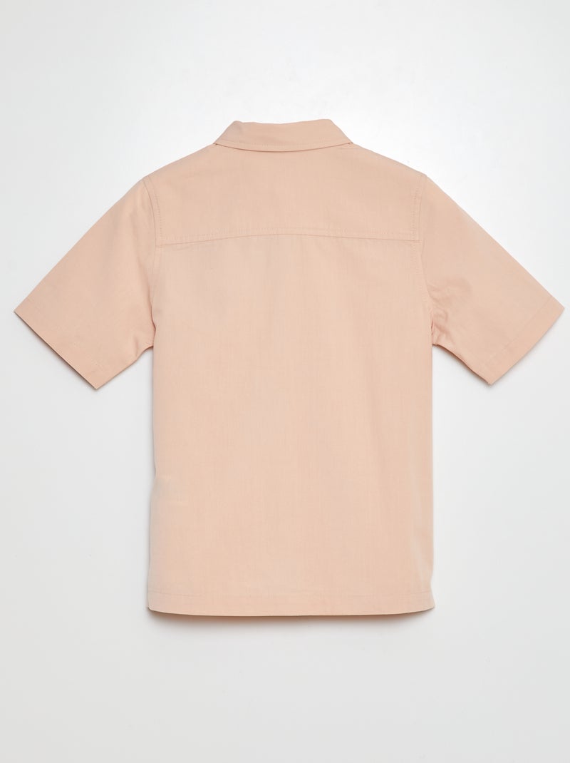 Camisa de popelina de manga corta ROSA - Kiabi