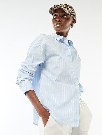 Camisa de popelina de manga larga