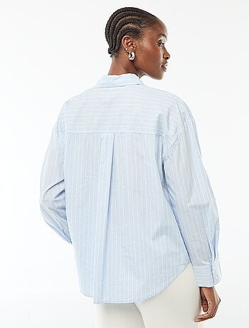 Camisa de popelina de manga larga