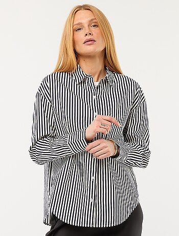 Camisa de popelina de manga larga