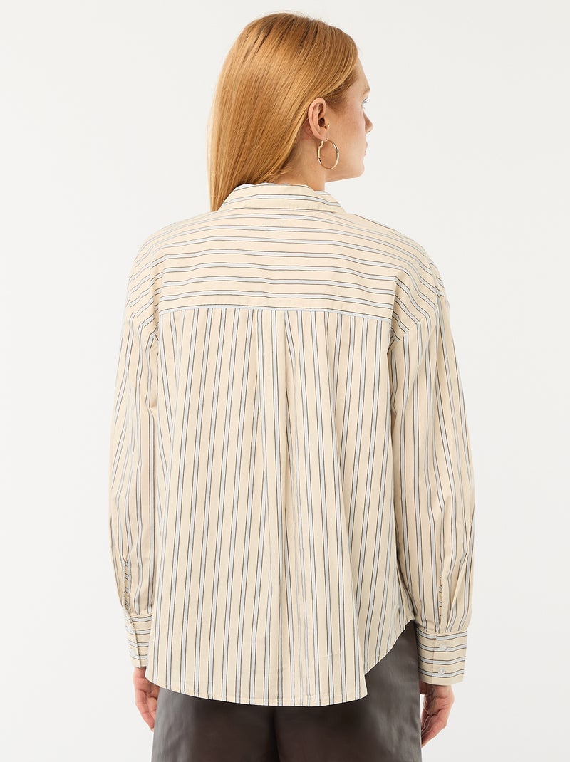 Camisa de popelina de manga larga Blanco - Kiabi