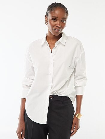 Camisa de popelina de manga larga