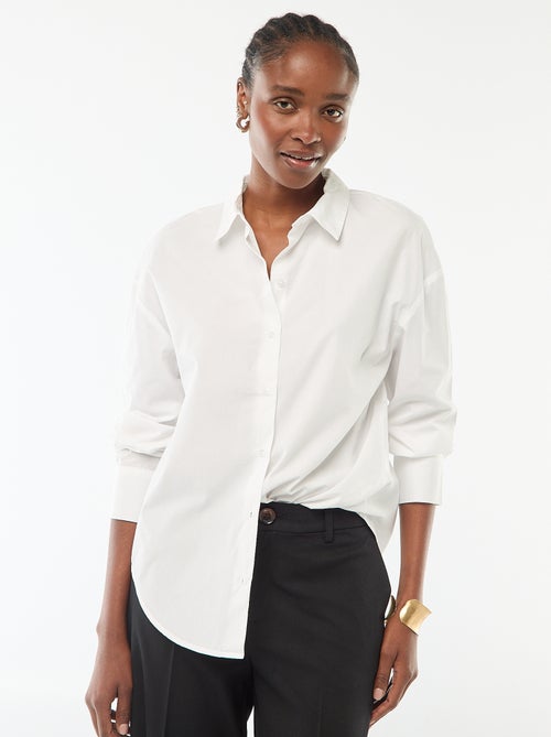 Camisa de popelina de manga larga - Kiabi