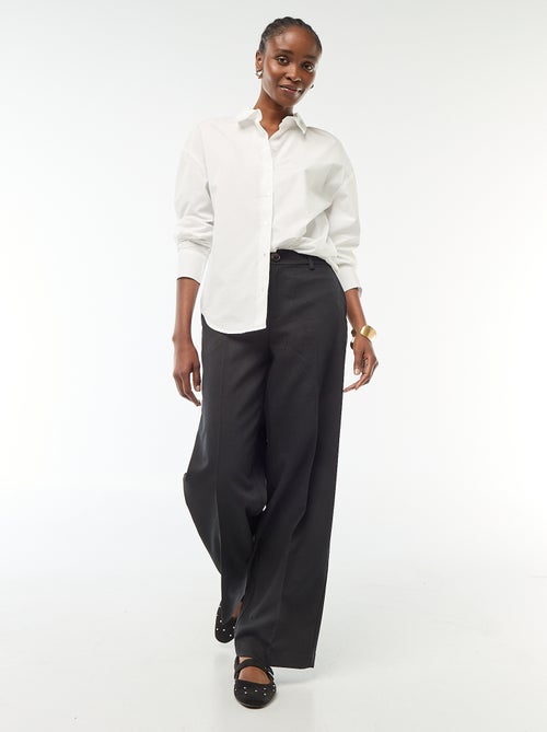 Camisa de popelina de manga larga - Kiabi