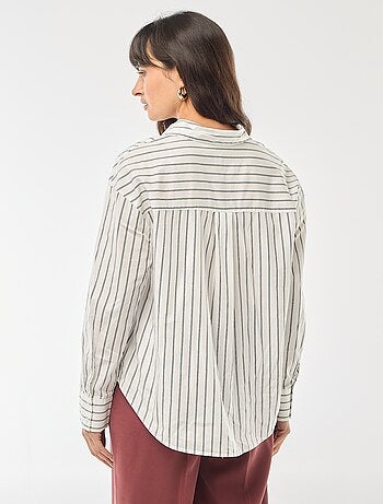 Camisa de popelina de manga larga