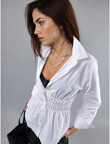 Camisa de popelina de manga larga con botones busem