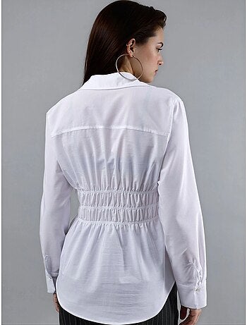 Camisa de popelina de manga larga con botones busem