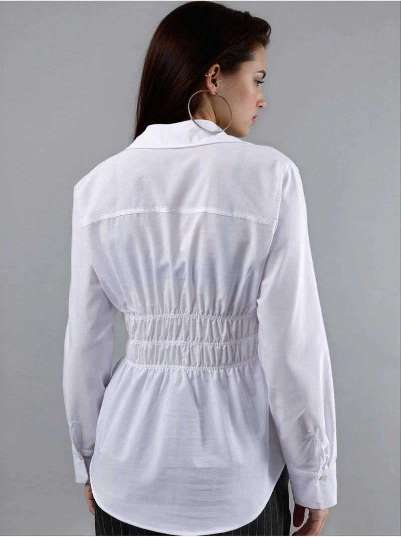 Camisa de popelina de manga larga con botones busem Blanco - Kiabi