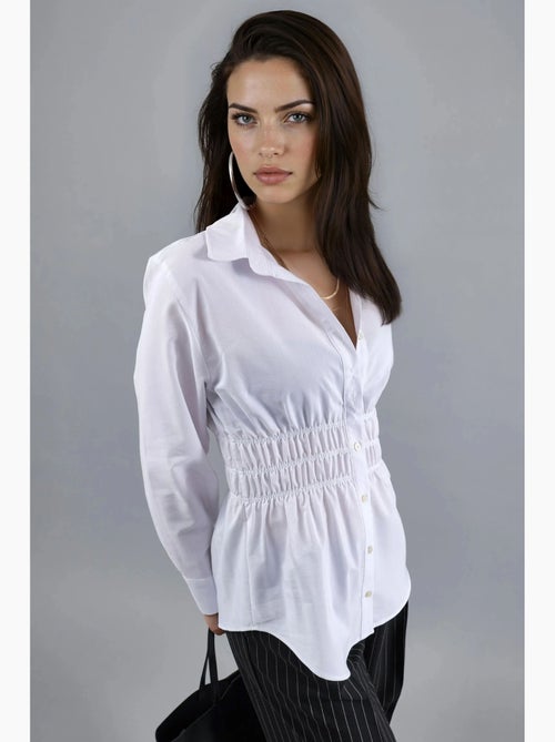 Camisa de popelina de manga larga con botones busem - Kiabi Camisa de popelina de manga larga con botones busem - Kiabi