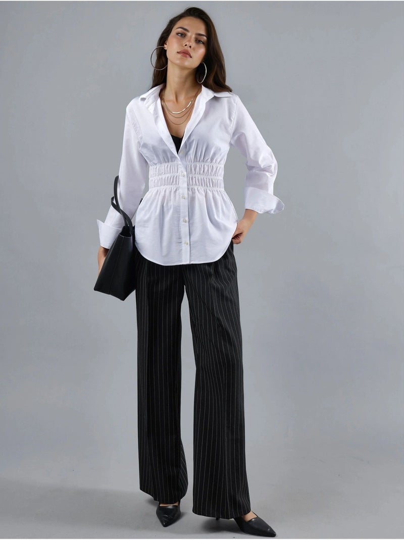Camisa de popelina de manga larga con botones busem Blanco - Kiabi