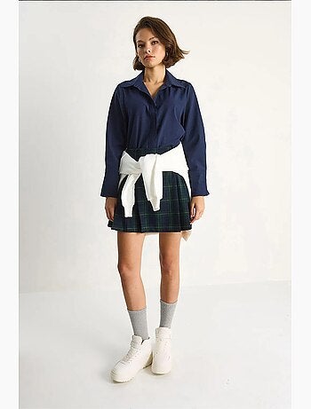 Camisa de popelina de manga larga con botones y corte regular de lucci