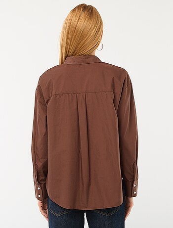 Camisa de popelina de manga larga