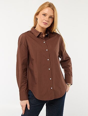 Camisa de popelina de manga larga