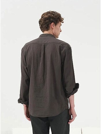 Camisa de popelina de manga larga regular fit giesto