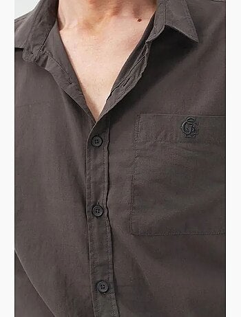 Camisa de popelina de manga larga regular fit giesto