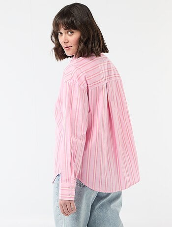 Camisa de popelina de manga larga