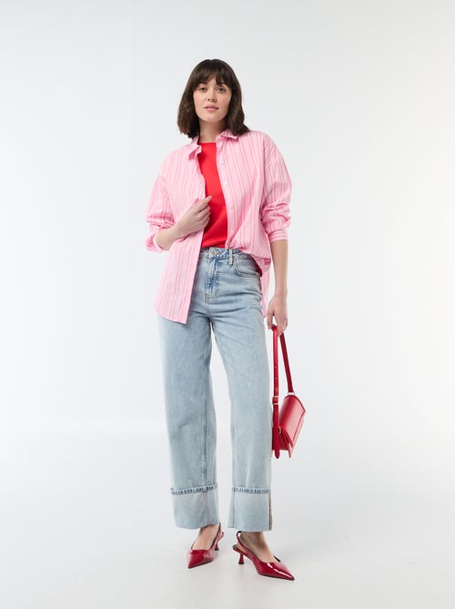 Camisa de popelina de manga larga - Kiabi