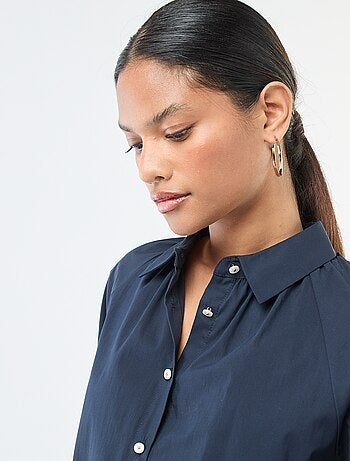 Camisa de popelina de mangas anchas