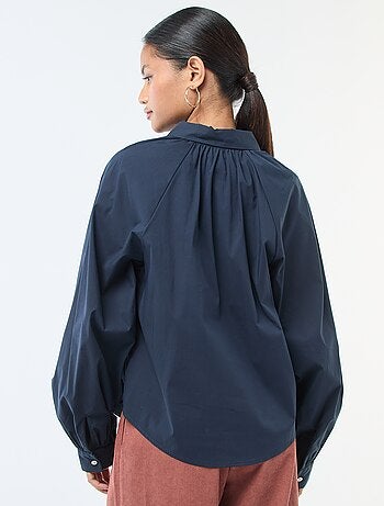 Camisa de popelina de mangas anchas