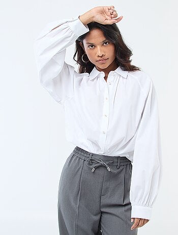 Camisa de popelina de mangas anchas