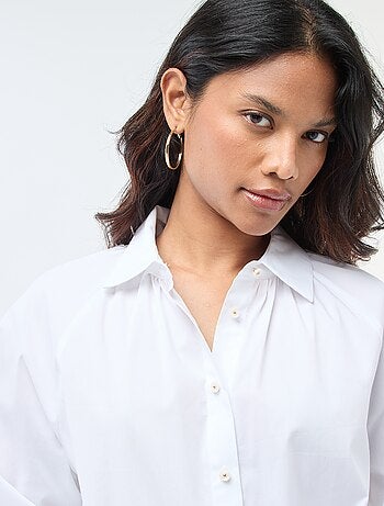 Camisa de popelina de mangas anchas