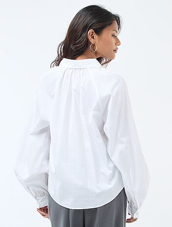 Camisa de popelina de mangas anchas