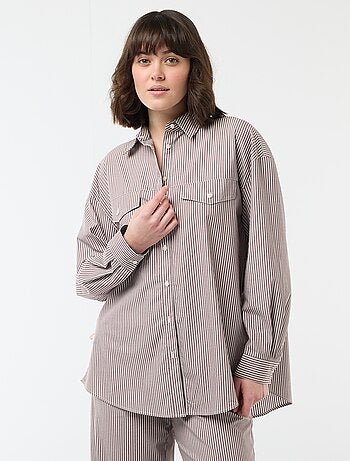 Camisa de popelina de rayas oversize