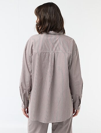 Camisa de popelina de rayas oversize