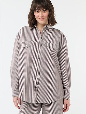 Camisa de popelina de rayas oversize