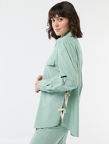 Camisa de popelina de rayas oversize