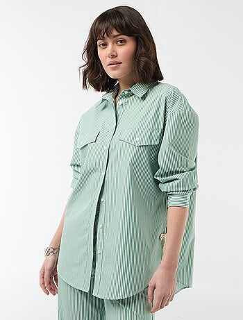 Camisa de popelina de rayas oversize