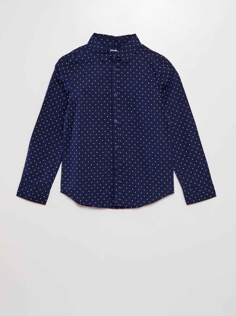 Camisa de popelina estampada AZUL - Kiabi