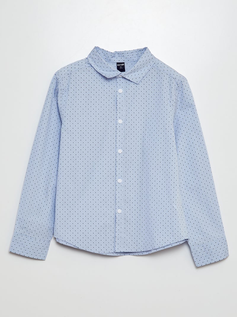 Camisa de popelina estampada AZUL - Kiabi