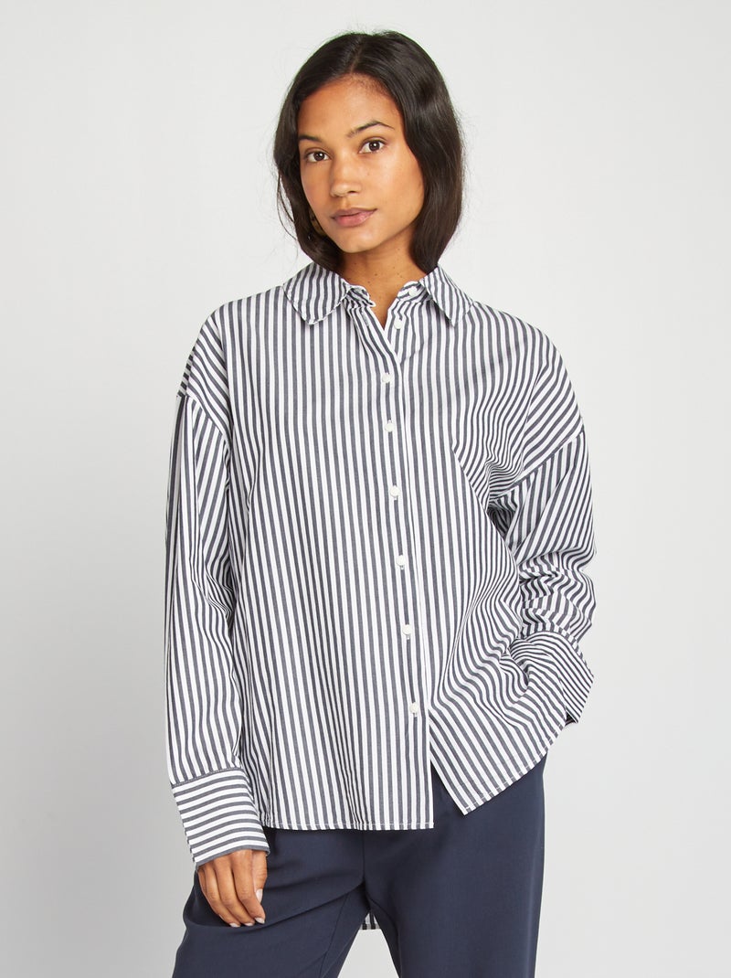 Camisa de popelina GRIS - Kiabi