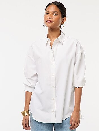 Camisa de popelina lisa