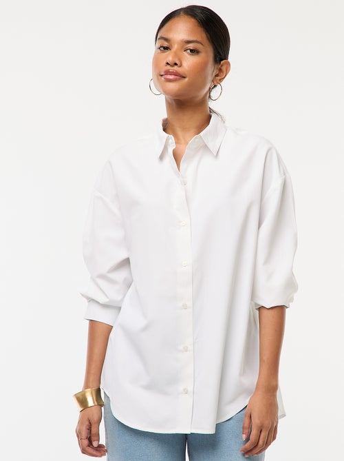 Camisa de popelina lisa - Kiabi
