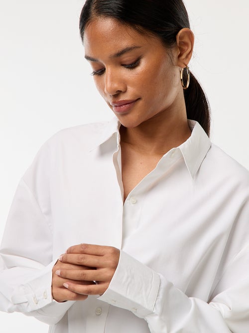 Camisa de popelina lisa - Kiabi