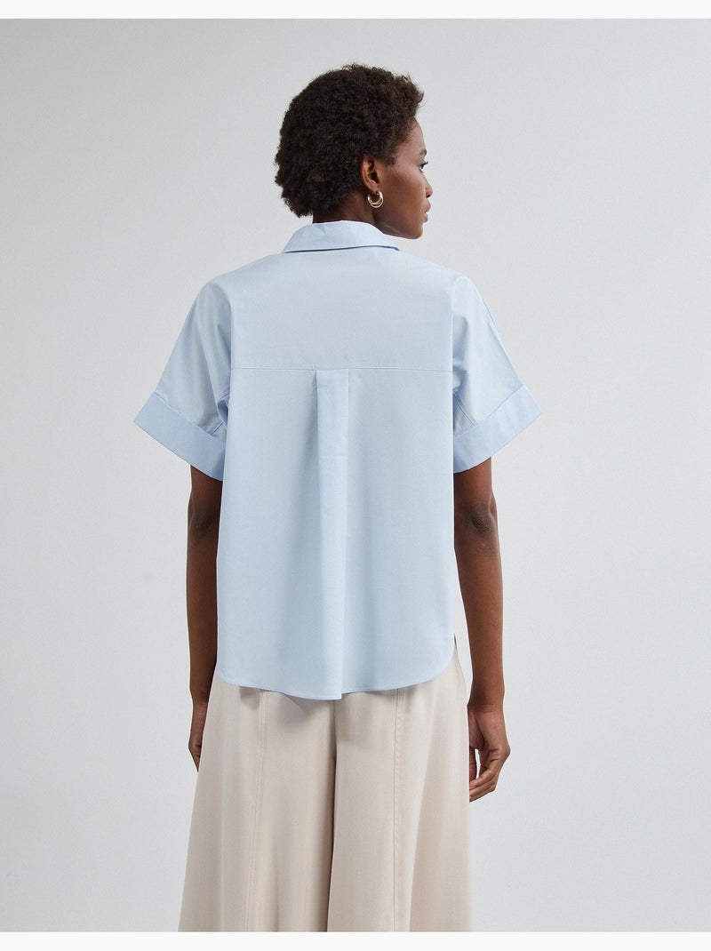 Camisa de popelina, MO Fashion Azul - Kiabi
